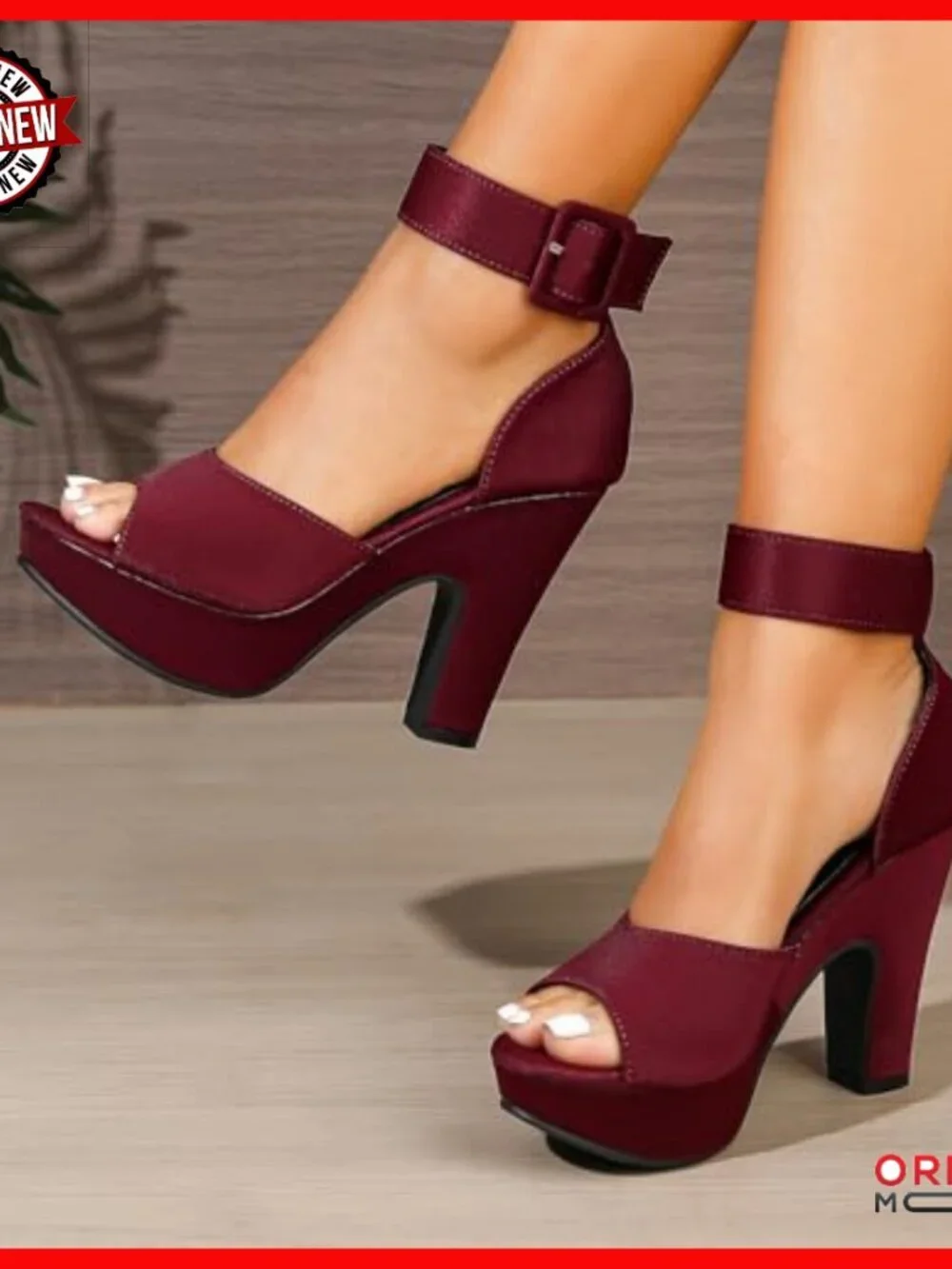 Platform Pumps Block Heels Peep Toe Ankle Strap Dress Wedding Shoes